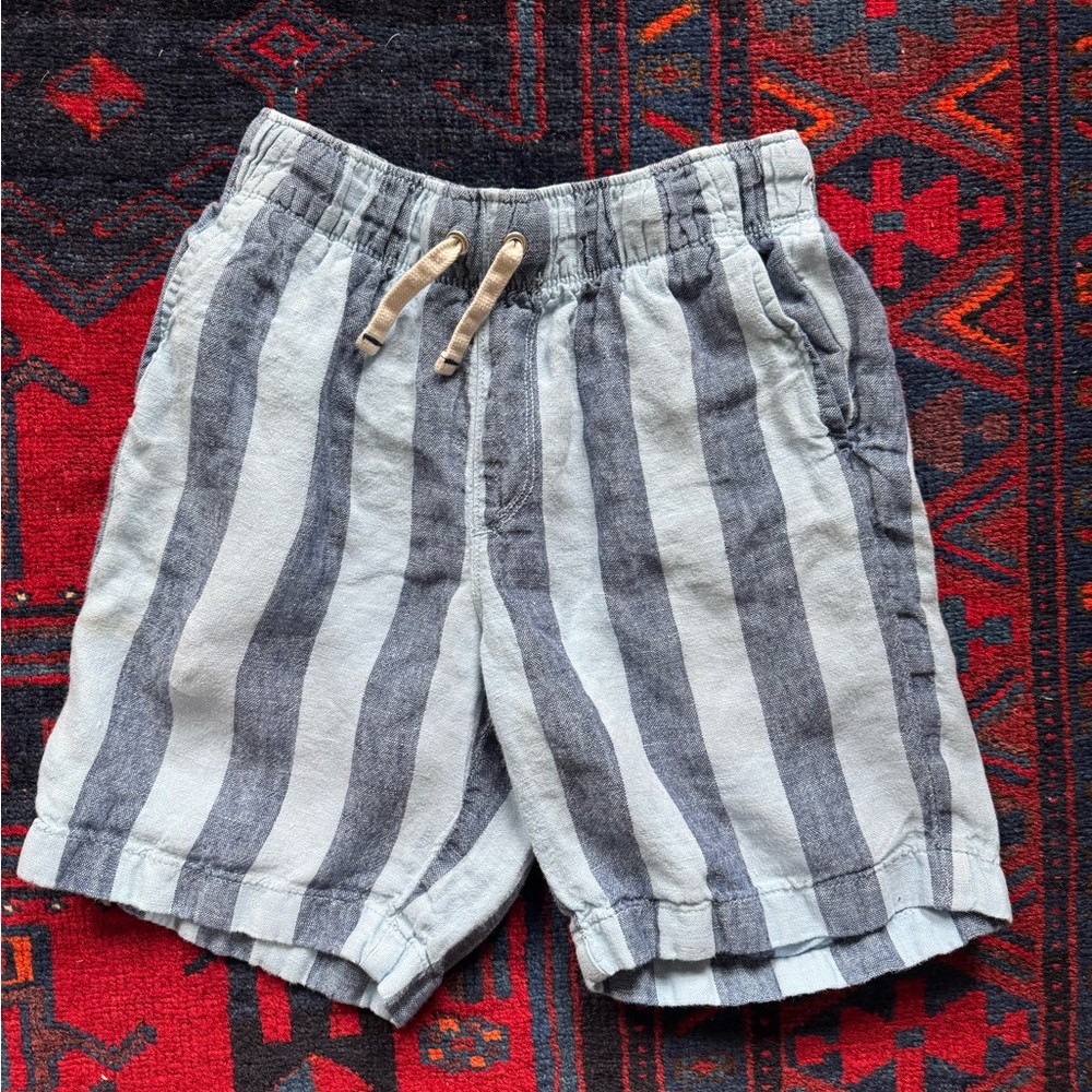 Crewcuts Blue Striped linen shorts sz 10 boys